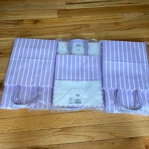 24 new purple striped gift bags